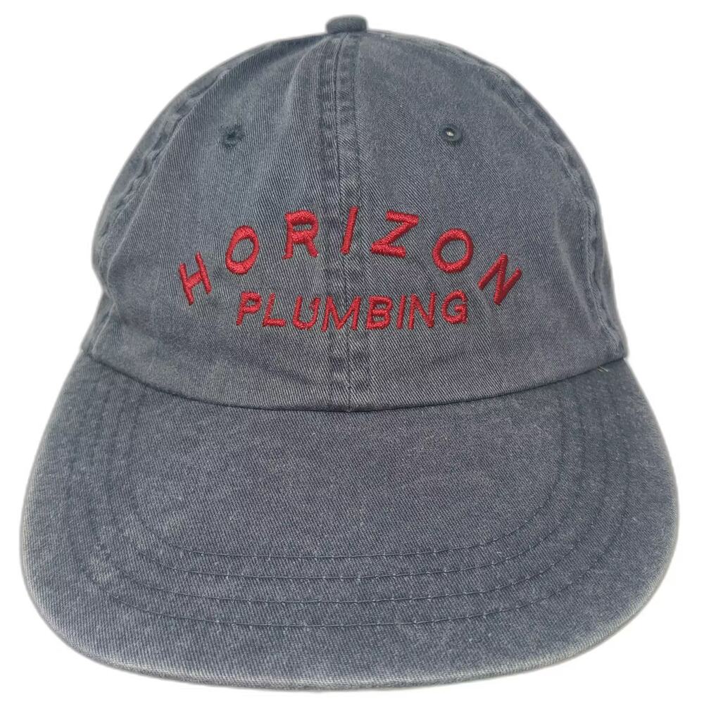 Cotton Deluxe Caps Baseball Cap Blue Red Horizon Plumbing OS Hat Embroidered